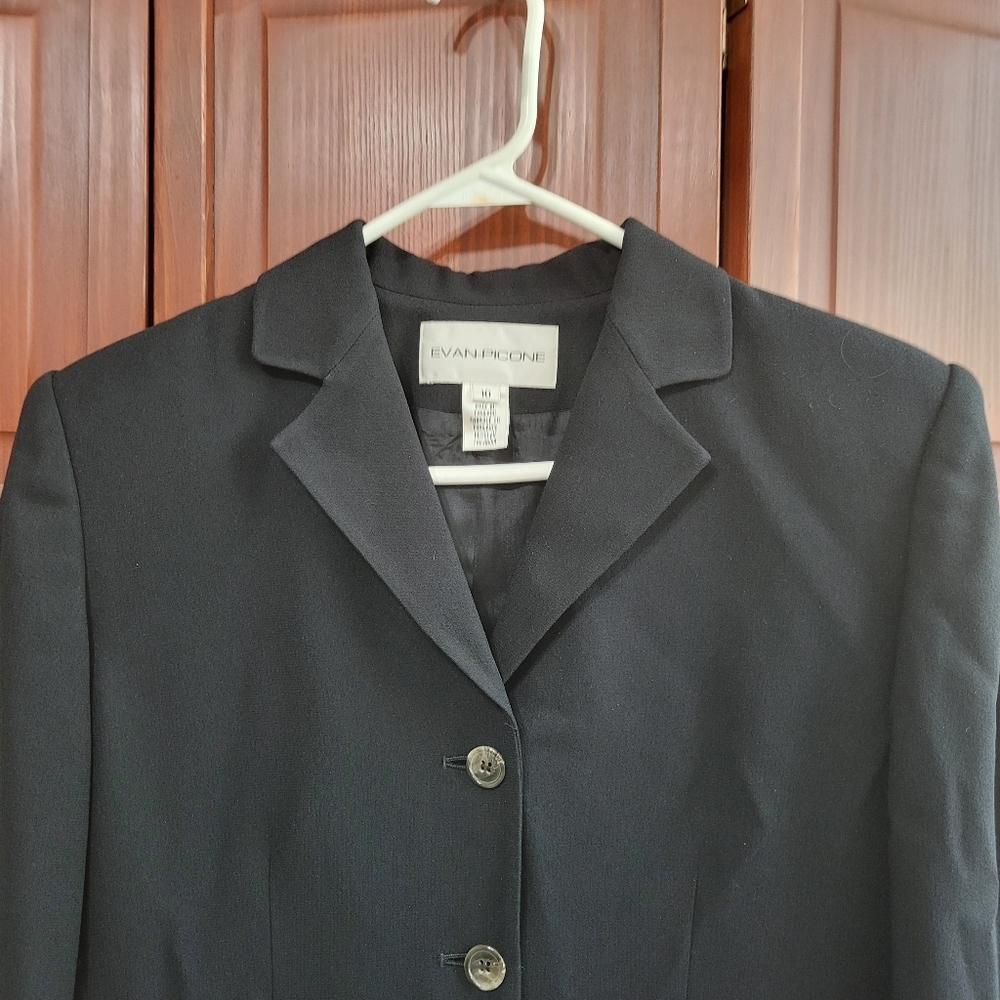 Evan Picone Blazer Skirt Set Womens Jacket Black Formal Workwear | 10 - Picture 2 of 16